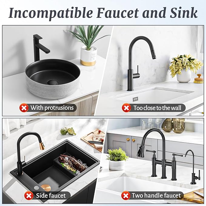 PoYang 14.6 inch Faucet Mat for Kitchen Sink Splash Guard, 7° Slope Silicone
