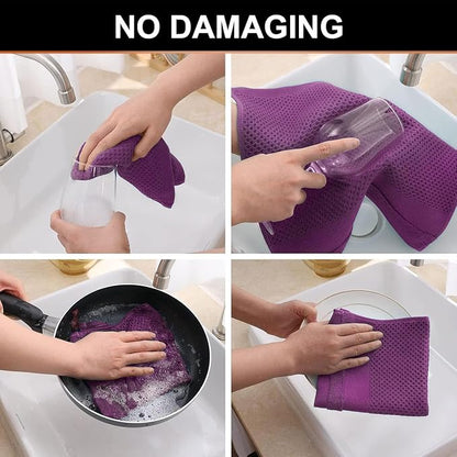 Homaxy Kitchen Towels and Dishcloths Set, 12 x 12 and 13 x 28 Inches, Super
