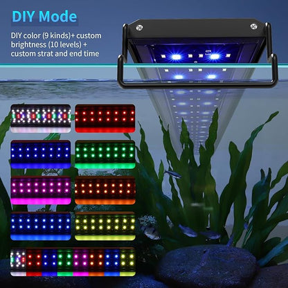 hygger Aquarium Light, 50W Full Spectrum Fish Tank LED Light, 24/7 Remote Control Adjustable Timer, Brightness and Color, Extendable Bracket, Power-Off Memory Plant Growth Lamp, Fits 36-48 Inch Tank