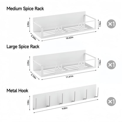HCBaoXGui Magnetic Spice Rack,Magnetic Shelf for Fridge,Spice Organizer,Fridge Organizer,Kitchen Storage Organization with Magnetic Hooks,Owl Home Decor(White)