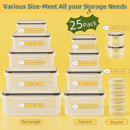 50 PCS Food Storage Containers
