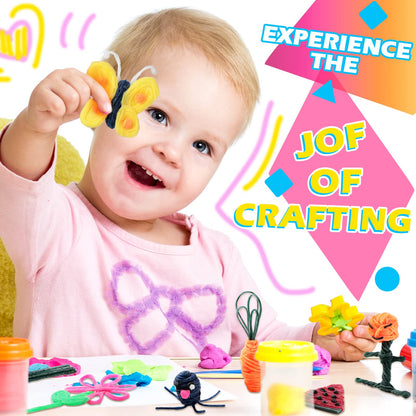 600 Pieces Wax Craft Sticks for Kids Bendable Sticky Yarn Molding Sculpting Sticks in 13 Colors with Plastic Storage Box for Handicraft DIY School Project Supplies