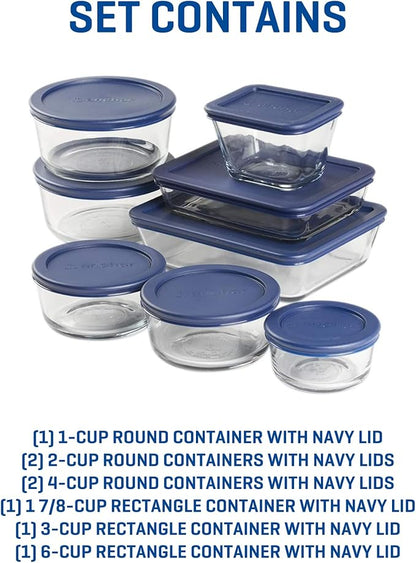 Anchor Hocking 16 Piece Glass Storage Containers