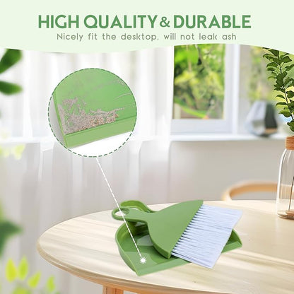 THINKLEARN 2PCS Small Broom and Dustpan Set, Mini Dust Pan and Brush, Hand Whisk