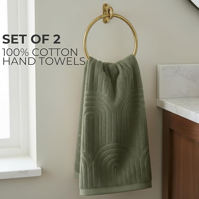 KIBAGA Decorative Hand Towels for Your Bathroom Or Kitchen – Luxurious Set of 2