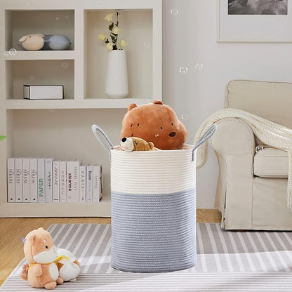 VIPOSCO Large Laundry Hamper, Tall Woven Rope Storage Basket