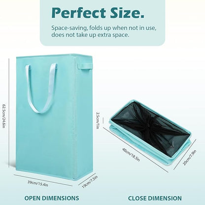 Odonata Slim Laundry Hamper Handles Collapsible Laundry Basket Thin Dirty