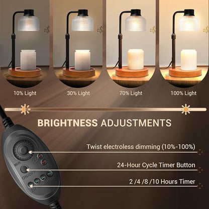 KLL Candle Warmer Lamp with Timer: Birthday Gift for Women - House Warming Gift New Home Decor - Diammable Candle Warmer for Jar Candles with 2 Bulbs