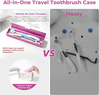Wider Aluminum Toothbrush Travel Case, Portable Travel Toothbrush Holder