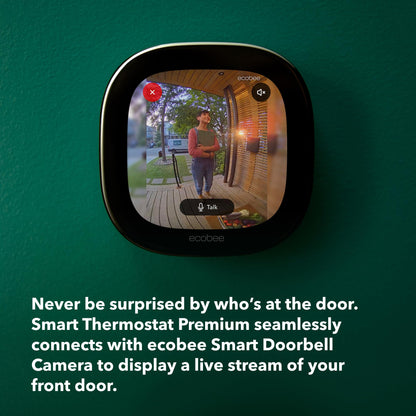 ecobee Comfort and Security Bundle, Smart Thermostat Premium with Siri and Alexa and Built in Air Quality Monitor and Smart Sensor with SmartSensor for Doors and Windows 2-Pack
