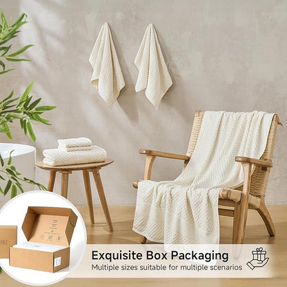Simple&Opulence 6 Piece Luxury Towel Set, 100% Cotton Bathroom Towels