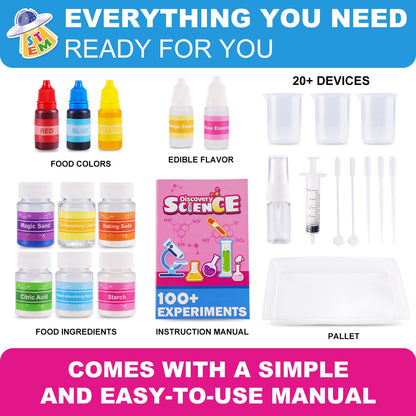 caerdied Girls Science Kit for Kids Ages 4-8 6-8 8-10, 100+ Fun Educational Experiments for Girls & Boys, STEM Projects and Science Experiments, Science Toys, Gifts for Kids