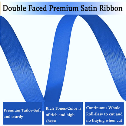 OZXCHIXU Royal Blue Satin Ribbon Double Faced Satin 1/2 inch x 100 Yards Polyester Ribbon for Gift Wrapping Crafts Wedding Decoration Bows Ornaments Party Bouquet Floral Arrangement