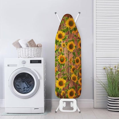 Sunflower Ironing Board Cover, Heavy Duty Padded Standard Size, Resist