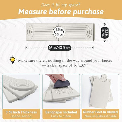 Quick Dry Stone Sink Splash Guard, Instant Drying Stone Tray