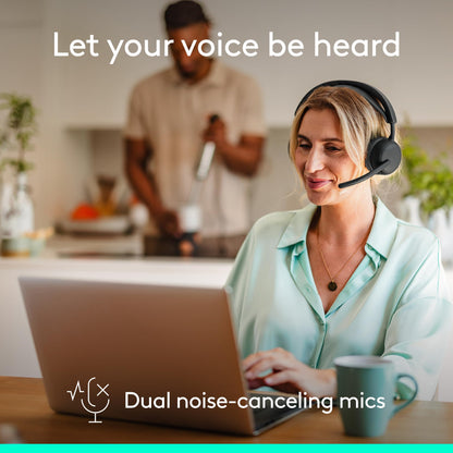 Logitech Zone Wireless 2 ES - Noise-Canceling Wireless Headset with Adaptive Hybrid ANC, Bluetooth - Black