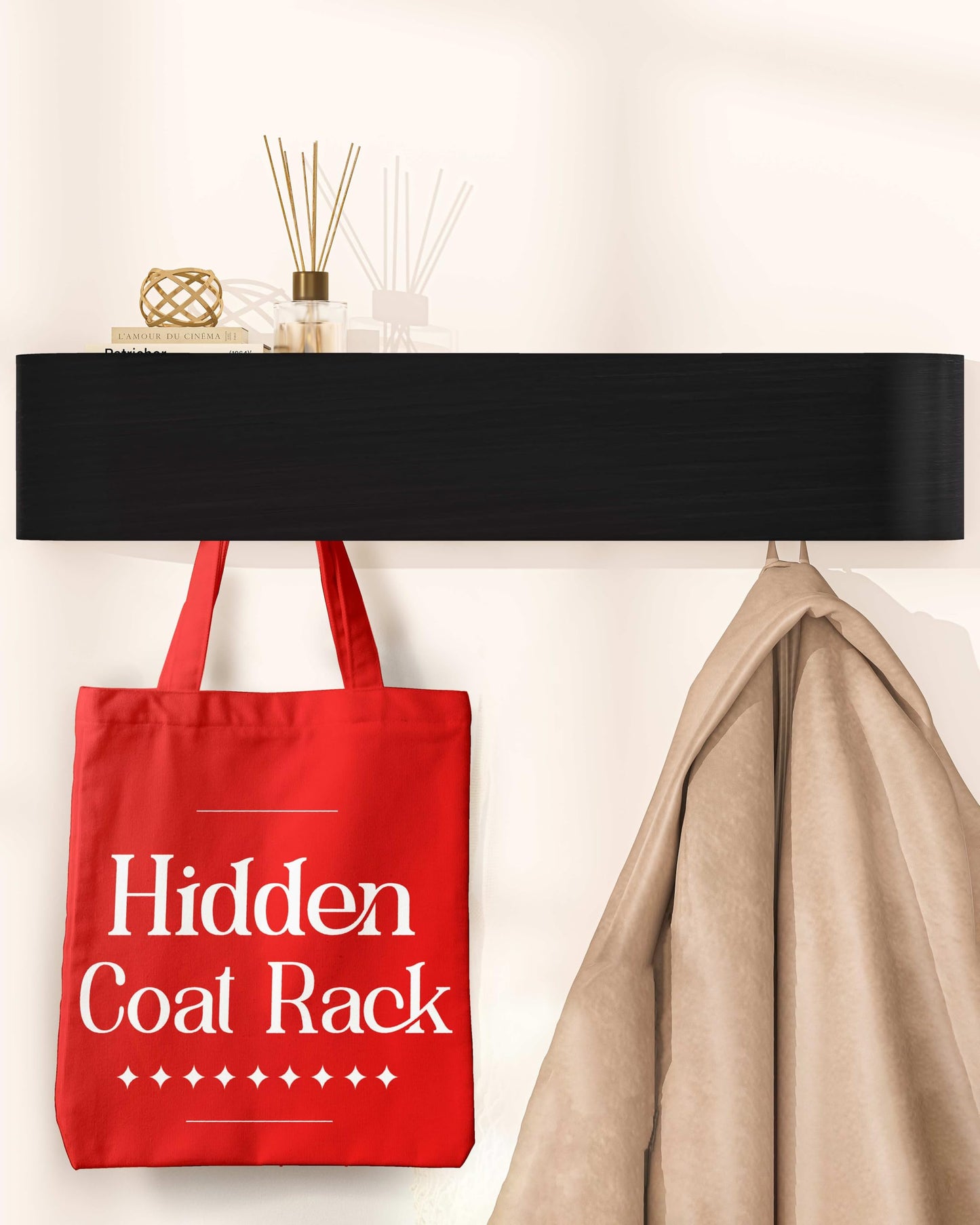 OLEEK wall Coat Rack - wall Shelf with Hooks - entryway Hooks - entryway Shelf - Modern Coat Rack - Wooden Coat Rack wall Mount for Home Decor - Wooden Mount for Home Decor - Coat Hanger Wall Mount