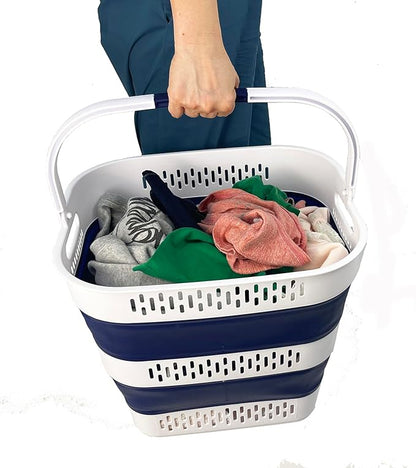 SAMMART 38L Collapsible Plastic Laundry Basket