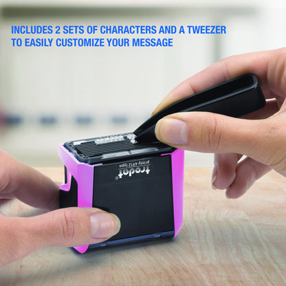 Trodat Printy 4912 Self Inking Do it Yourself (DIY) 4 line Personalized Custom Message or Address Stamp kit with Black Ink, Impression Size: 3/4” x 1-7/8” inch (Pink)