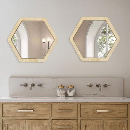 ULIKE Rattan Wicker Mirror for Wall,Boho Woven Bathroom 30 Inch Rustic Farmhouse Wall Decor with Handmade Rattan Frame, Boho Mirror for Nursery Bedroom Living Room Entryway