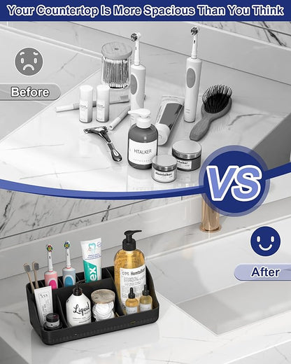 Bathroom Counter Organizer and Storage, 7 Slots Detachable Toothbrush Holders
