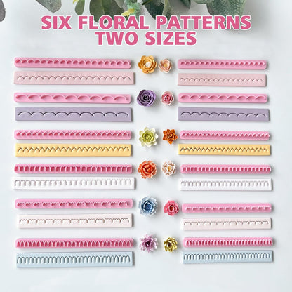 Keoker Polymer Clay Flower Petal Line Cutter, Shape Polymer Clay Cutters to Make 3D Flowers, Polymer Clay Petal Tool
