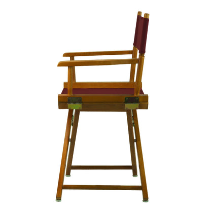 Casual Home 18" Director's Chair Honey Oak Frame with Burgundy Canvas