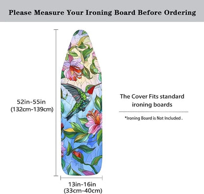 Hummingbird Ironing Board Covers 16 x 54 Inch, Easy Fit, Scorch Resistant
