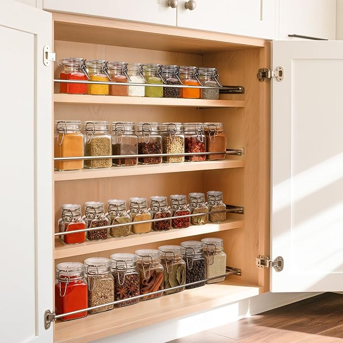 ComSaf Small Glass Jars with Airtight Lid Set of 6, Spice Jars 8 oz, Mason Jars