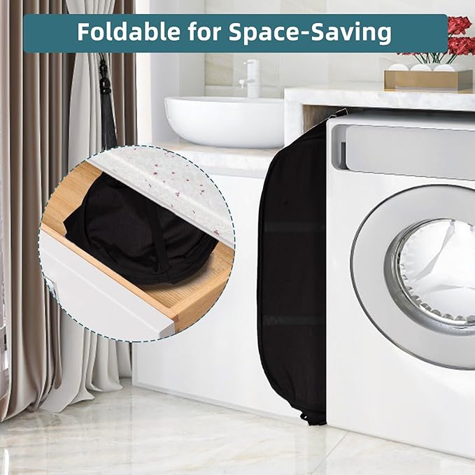 2 Pcs Collapsible Laundry Baskets, Tear Proof Pop Up Laundry Hamper