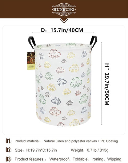 HUNRUNG Laundry Hamper, Large Canvas Fabric Lightweight Storage Basket Toy