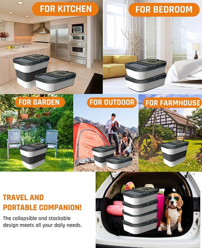 35lbs Dog Food Storage Container, Collapsible Dog Food Container, Airtight Pet