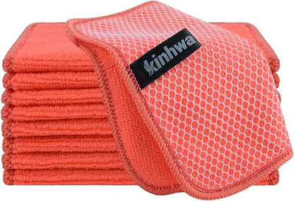 KinHwa Kitchen Washcloths for Dishes Absorbent Microfiber Dish Cloths Quick Dry