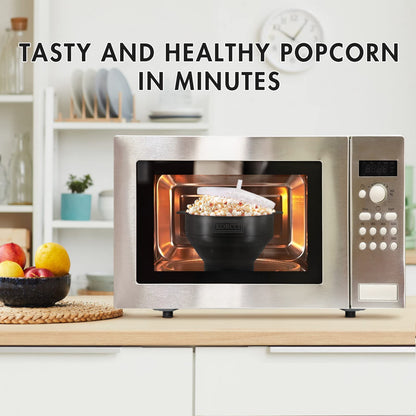 The Original Korcci Microwaveable Silicone Popcorn Popper, Microwave Popcorn Popper, Collapsible Microwave Popcorn Maker Bowl, No Oil Required, Use In Microwave, Dishwasher Safe (Blue)