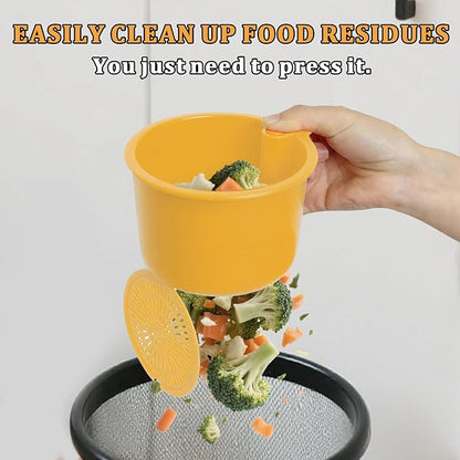 Sink Strainer Basket with One-Touch Drain Mesh, Snap-On Strap & Detachable