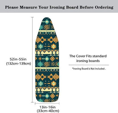Ethnic Geometric Rhombus Ironing Board Cover, Abstract Tribal Stripes Stretchy