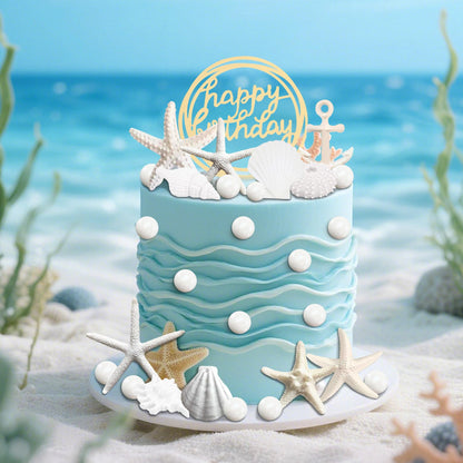 Beach Cake Topper Shells Cake Toppers Starfish Conch Cake Toppers