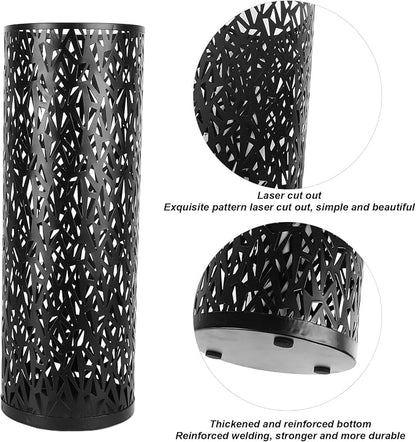 Umbrella Stand Rack for Entryway Metal Hollowed Freestanding Round Umbrella Holder Organizer Bin for Home Hotel Office Decor (Small)