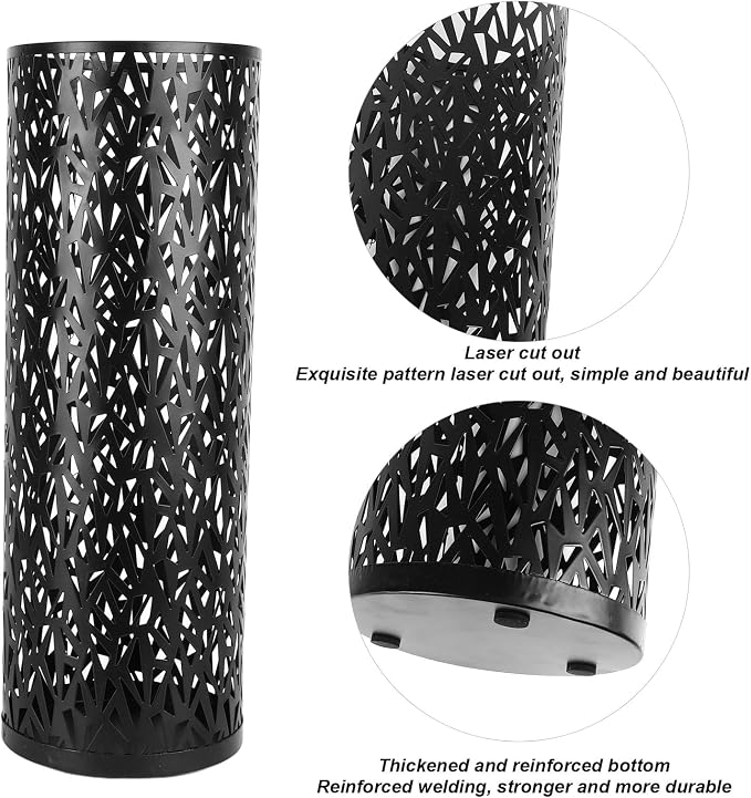 Semme Round Metal Umbrella Holder, and Watertight, Modern Design, Stable for Entryway, Office, Home Use (L)