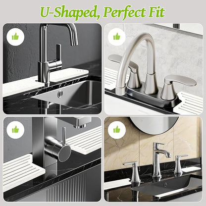 Stone Faucet Mat for Kitchen Sink, Diatomite Quick Dry Kitchen Sink Splash Guard