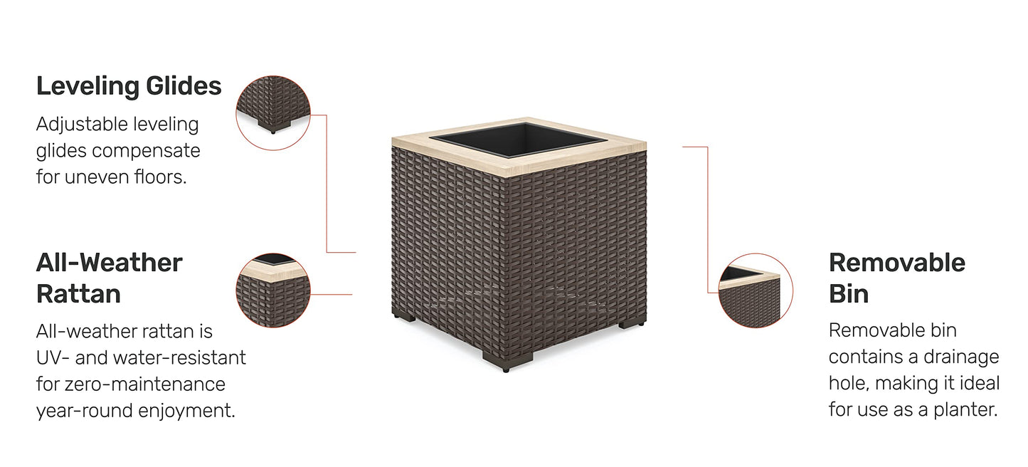 homestyles 6800-24 Palm Springs Outdoor Planter, Beige/Brown