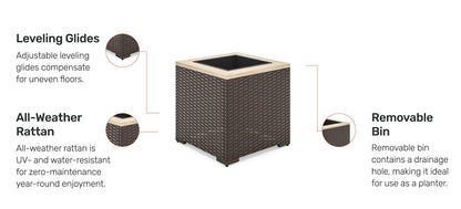 homestyles 6800-24 Palm Springs Outdoor Planter, Beige/Brown