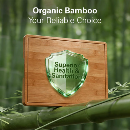 Zarler Bamboo Cutting Boards for Kitchen, Wood Cutting Board with Juice Grooves and Handles, Wooden Chopping Board Set for Meal Prep, 500℉ Carbonized Bamboo, XL Size, Ideal Kitchen Gift
