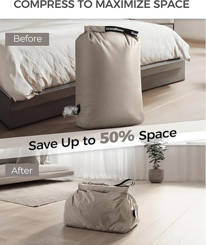 Travel Laundry Bag, Pump Free Vacuum Storage Bag Reusable Compression Dirty