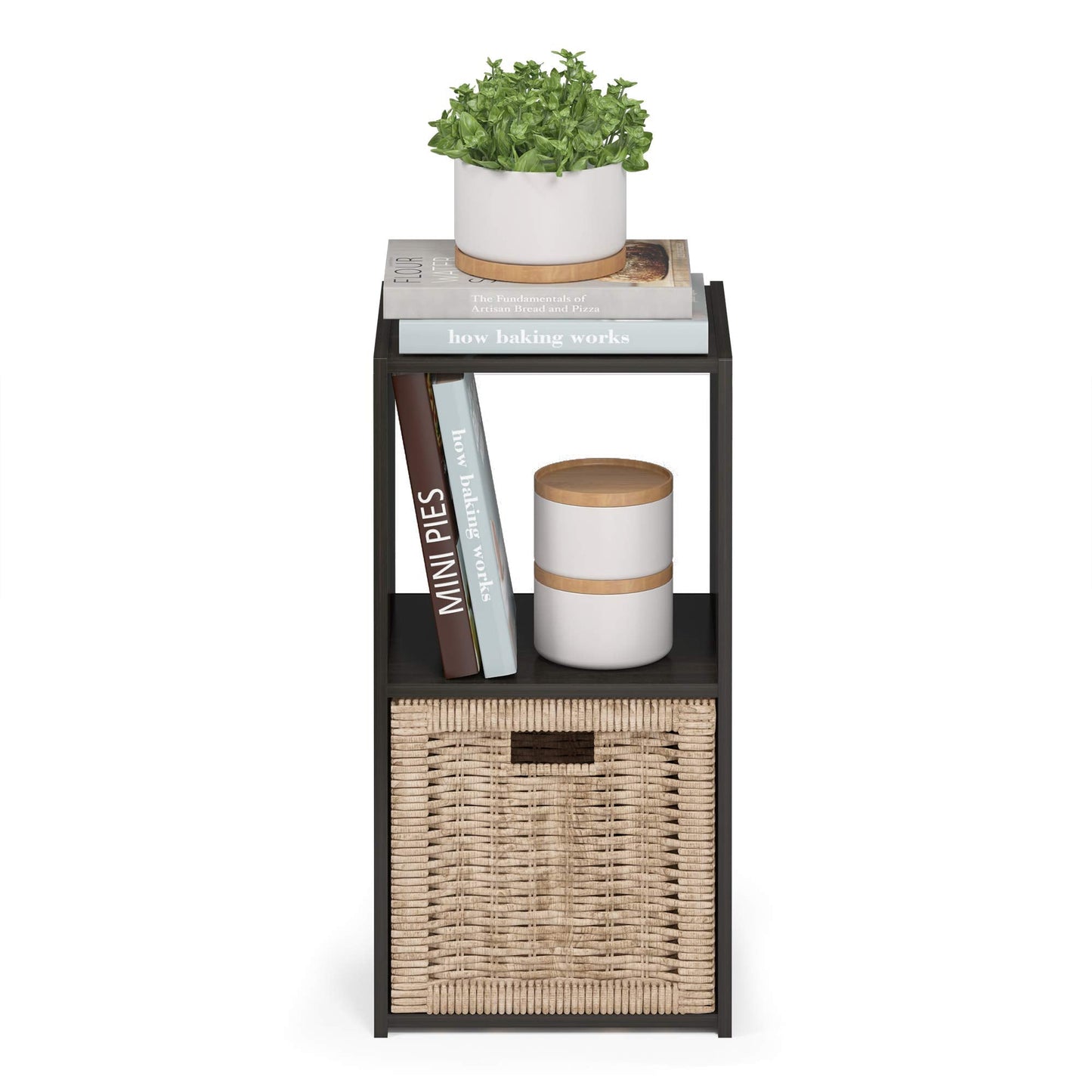 Furinno Pelli Cubic Storage Cabinet, 2x1, Espresso