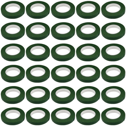 KEILEOHO 30 Rolls 29.5 Yard Floral Tape, 1/2 inch Wide Dark Green Flower Stem Tape, Florist Tapes for Floral Bouquet Making and DIY Crafts
