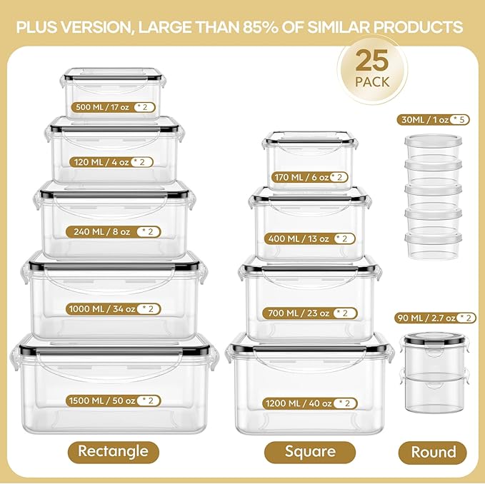 50-Piece Food Storage Containers
