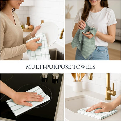 LANE LINEN Cotton Kitchen Towels Set, Quick-Drying Dish Towels, Premium Hand