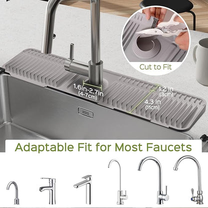 24 Inch Silicone Faucet Mat for Kitchen Sink Splash Guard – 2025 Upgraded