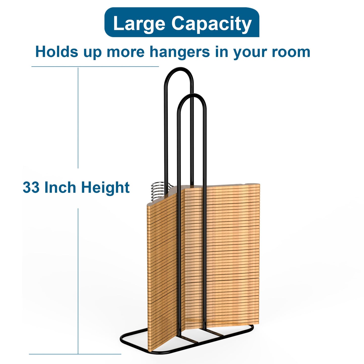 EASTTOWEST Hanger Stacker Organizer, 33 inch Height Stand, Clothes Hanger Storage Rack, Laundry Room, Black